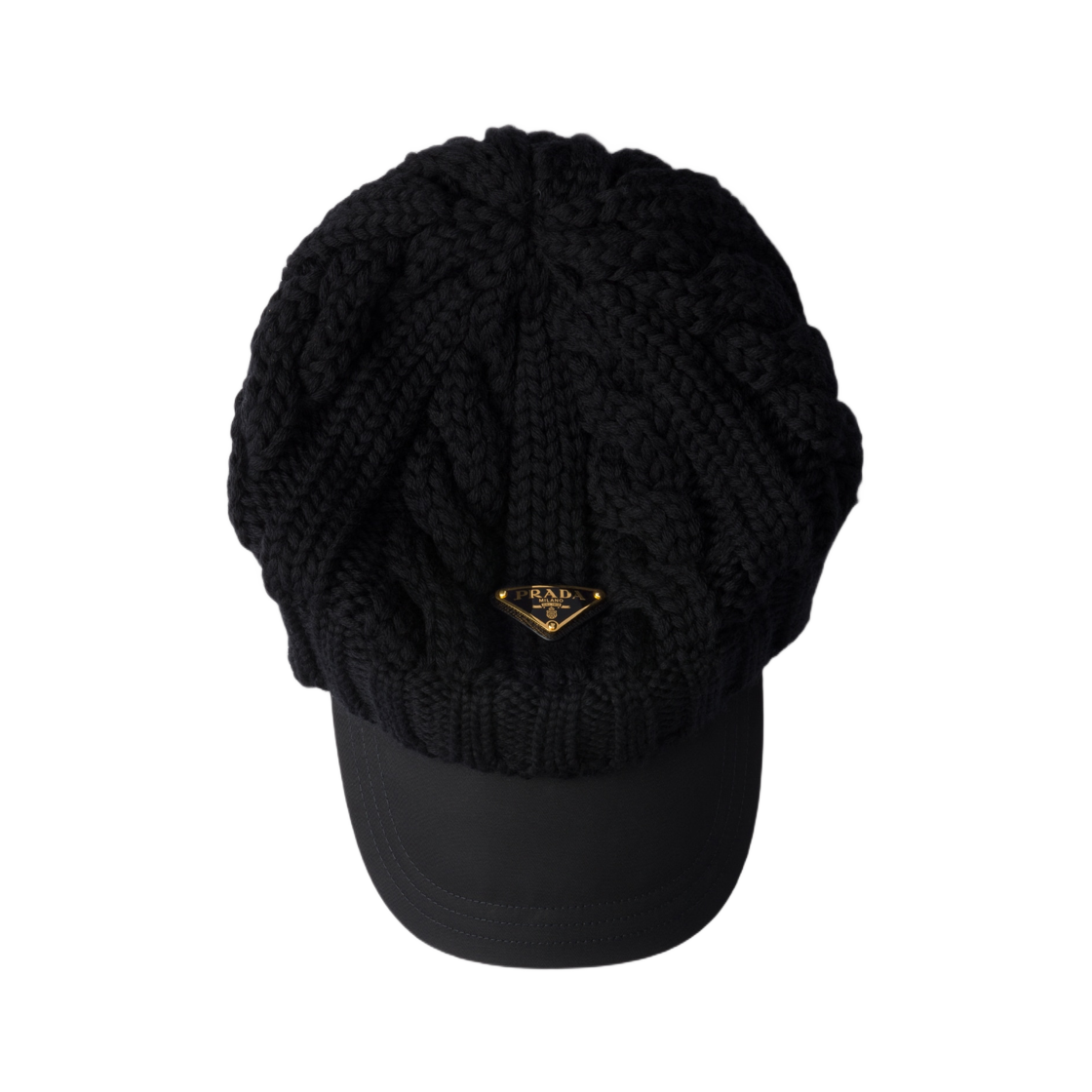 1HC394-2DZK-F0002 Prada Wool and Re-Nylon Visor Cap Black