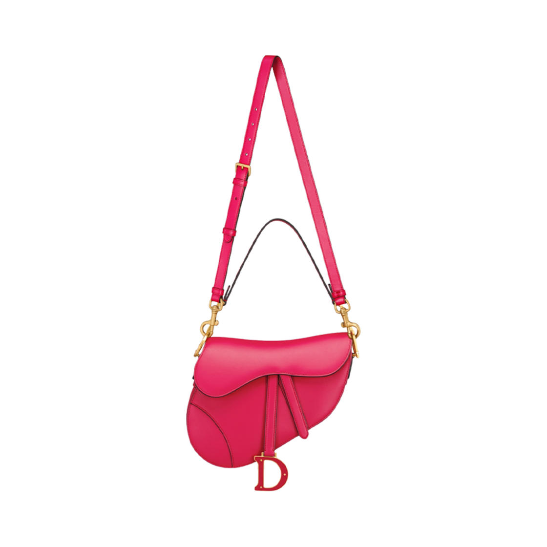 디올 새들 백 스트랩 패션 핑크(Dior Saddle Bag With Strap Passion Pink) - 4