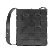 Bottega Veneta Leather Messenger Cassette Black