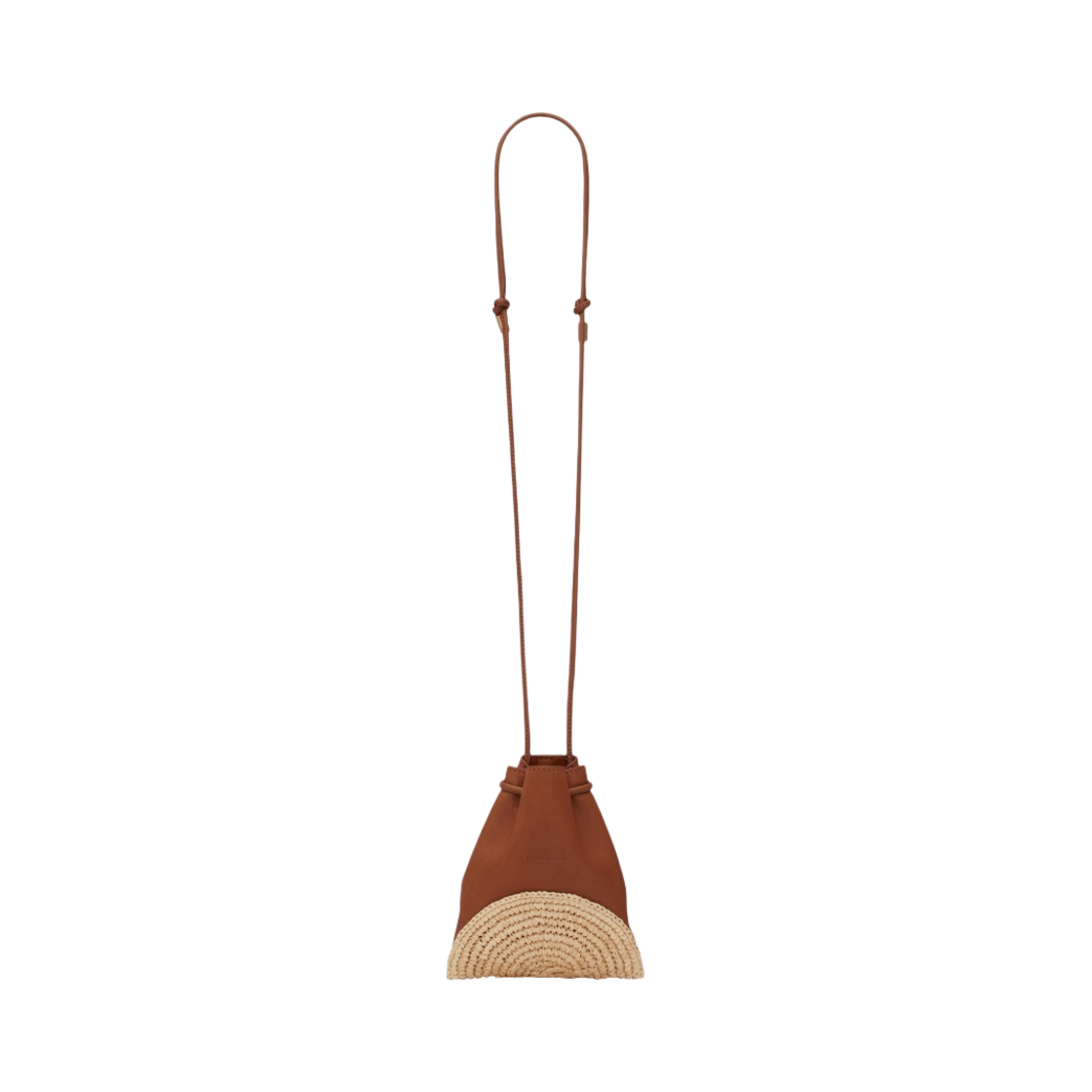 생로랑 카산드라 미니 포숑 라피아 레더 브릭 내츄럴(Saint Laurent Cassandre Mini Pochon in Raffia and Leather Brick Natural) - 1