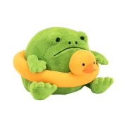 Jellycat Ricky Rain Frog Rubber Ring Bright Yellow Pea Green