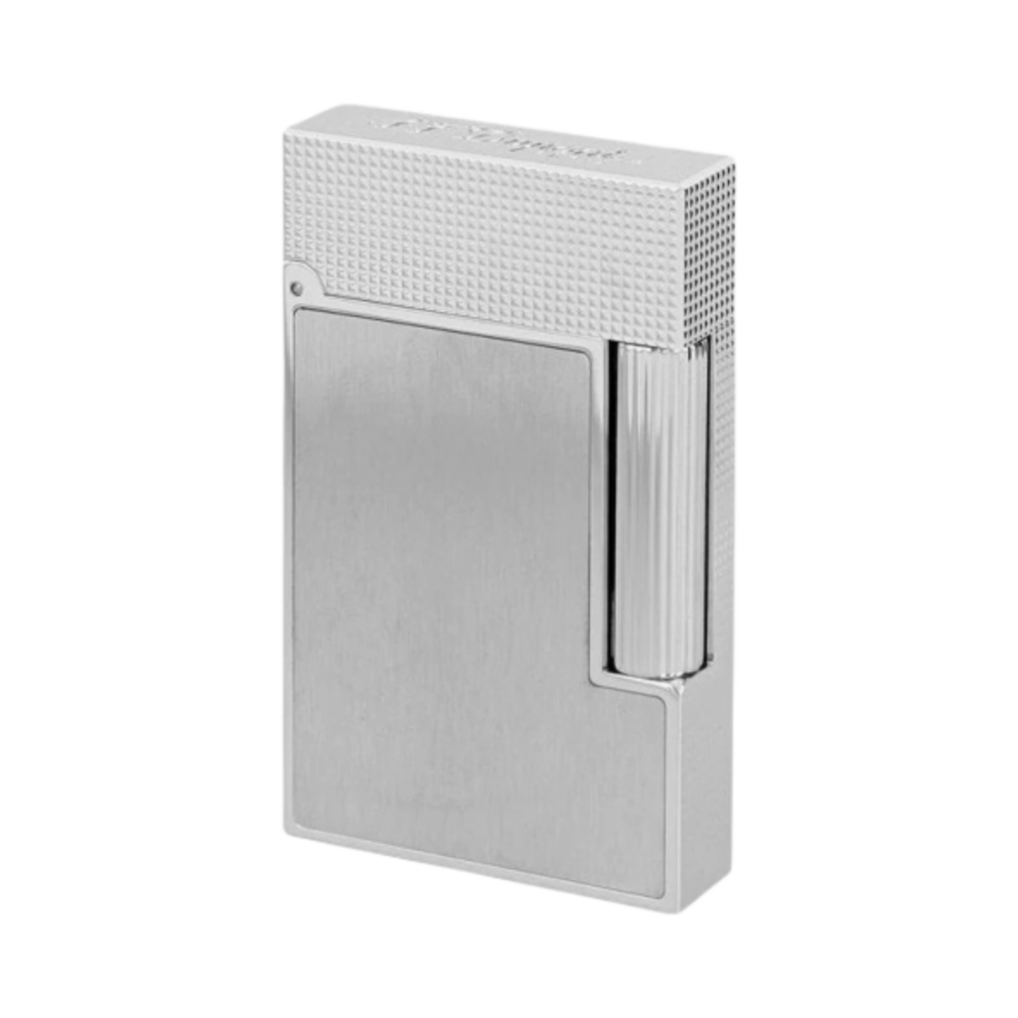 C16603 S.T. Dupont Line 2 Micro Diamond Head Brushed Platinum Lighter Silver
