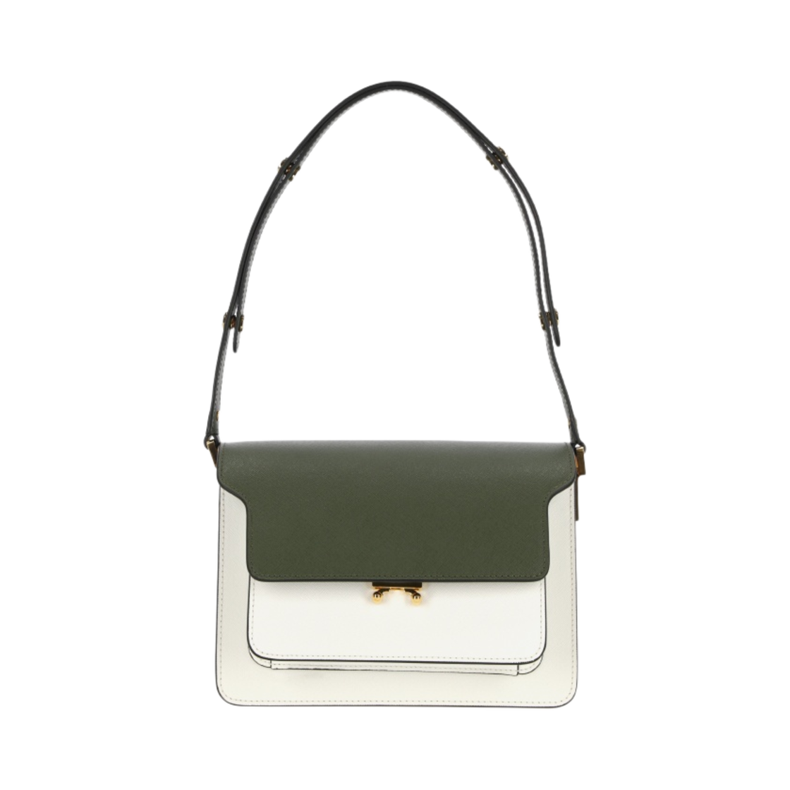 마르니 사피아노 미니 트렁크백 가제보 릴리 화이트 펌킨(Marni Saffiano Mini Trunk Bag Gazebo Lily White Pumpkin) - 1