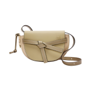 Loewe Mini Gate Dual Bag in Soft Calfskin Clay Green Dusty Beige