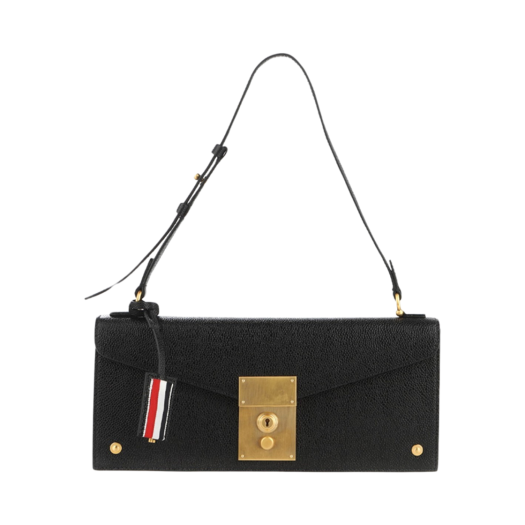 FAP414A-00198-001 Thom Browne Pebble Grain Leather Baguette Bag Black