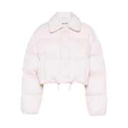 (W) Miu Miu Cropped Technical Ponge Down Jacket Quartz