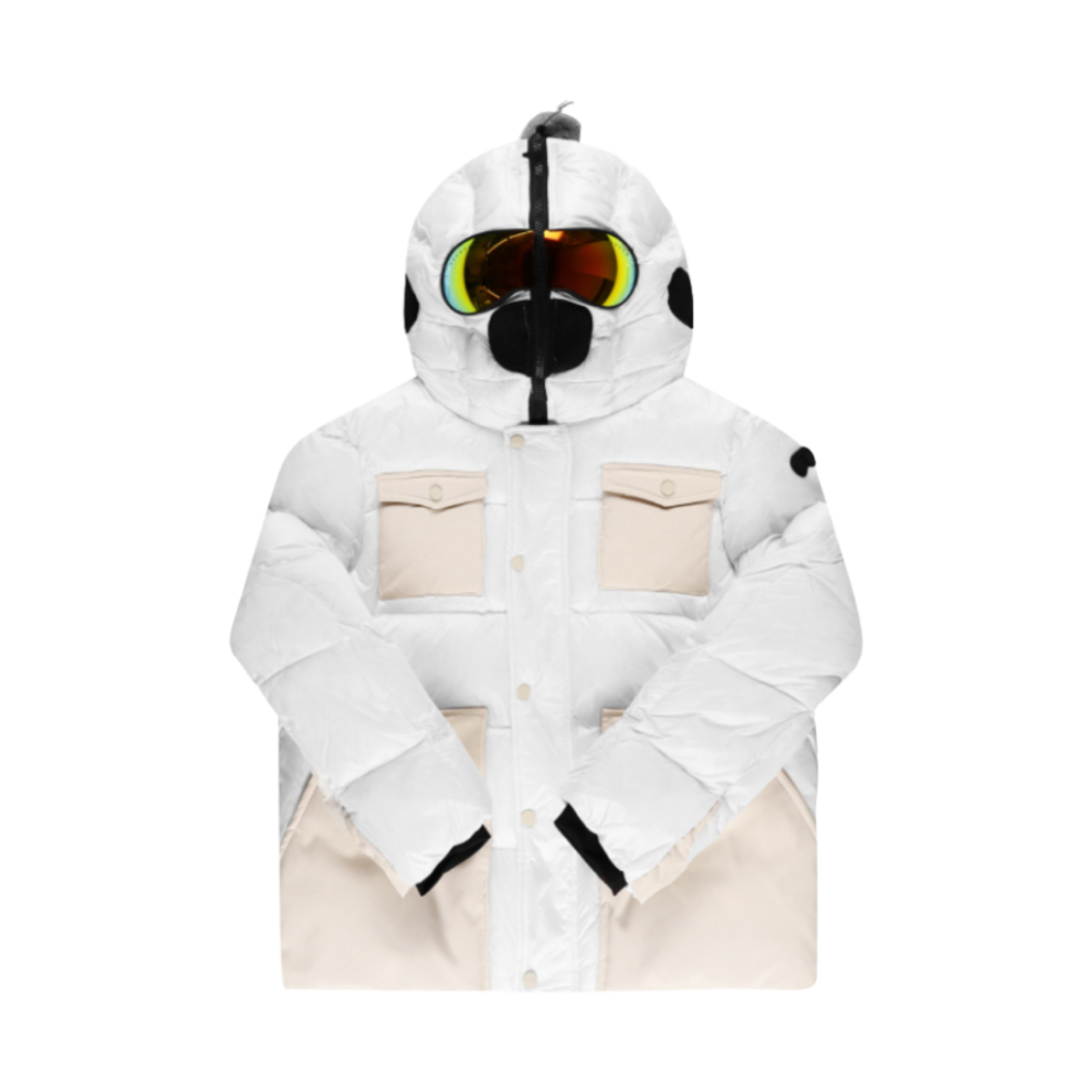 (키즈) AI 라이더스 고글 포켓 다운 자켓 화이트 아이보리((Kids) AI Riders Goggle Pocket Down Jacket White Ivory)