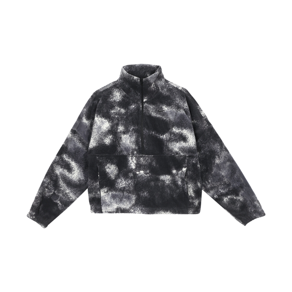 FZ6970-010 (W) Nike One Therma-Fit Top Polar Fleece AOP Half Zip Black Grey - Asia