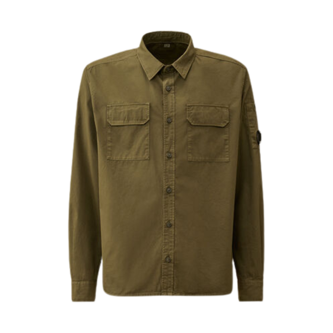 18CMSH140A110143G683 C.P. Company Organic Gabardine Lens Shirt Ivy Green - 25SS