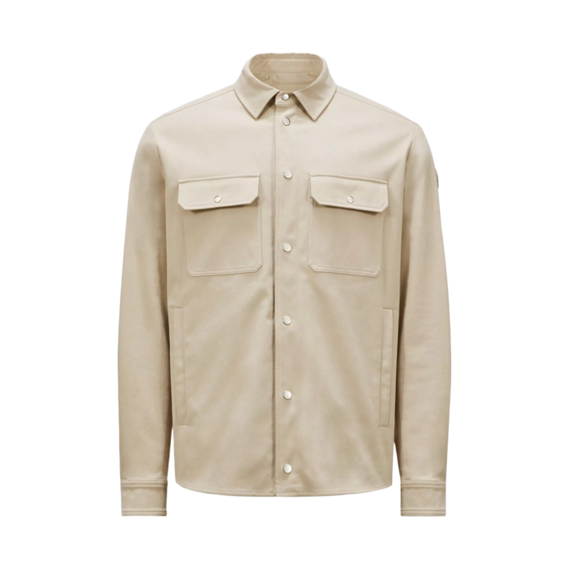 J2-091-2F00010-597WE-20K Moncler Polished Cotton Shirt Jacket Light Beige - 24FW