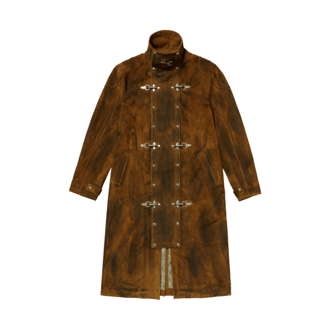 - Thug Club Bio Soldier Leather Trench Coat Camel