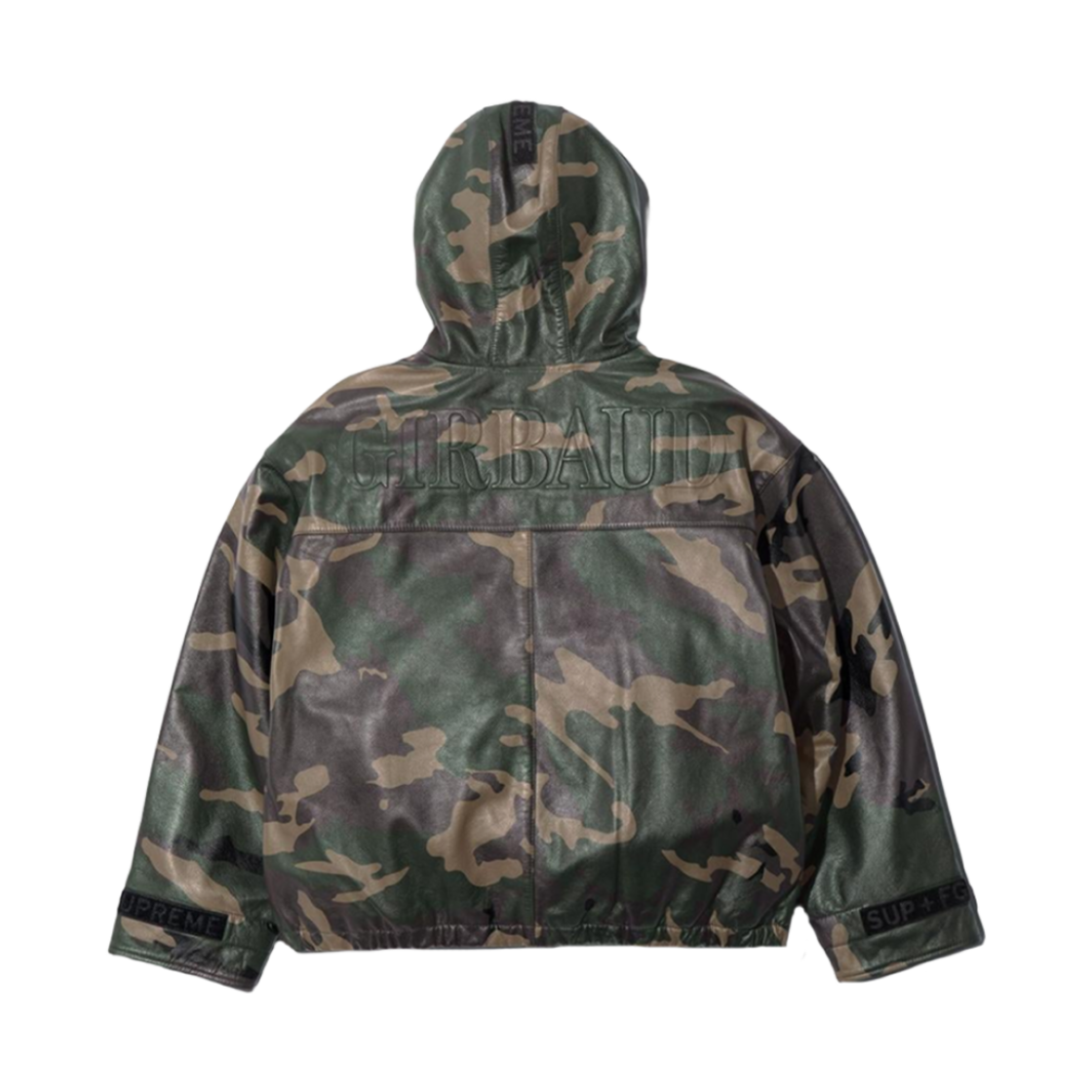 슈프림 x 마리떼 프랑소와 저버 후드 레더 플라이트 봄버 자켓 우드랜드 카모 - 25SS