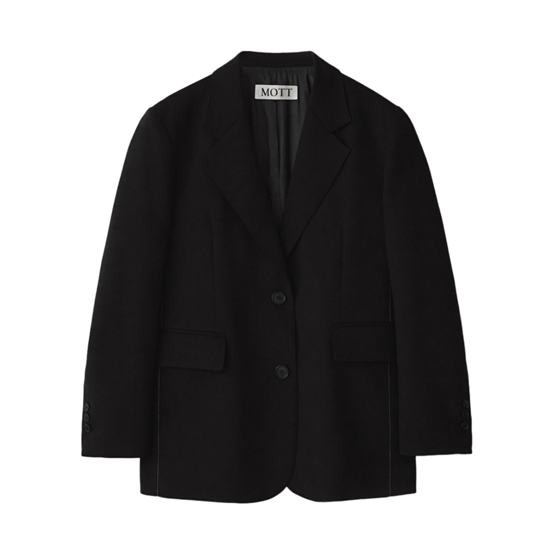 MT 2DW WJK BK F WS Mott Wool Stitch Jacket Black