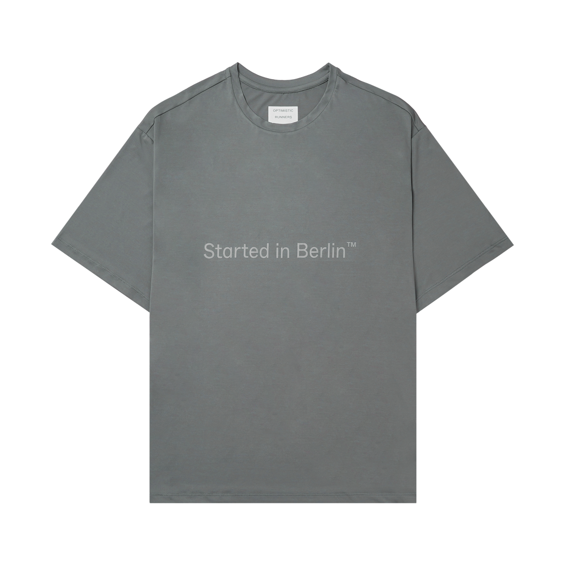 - Optimistic Runners Oversize Recycled T-Shirt Asphalt Grey