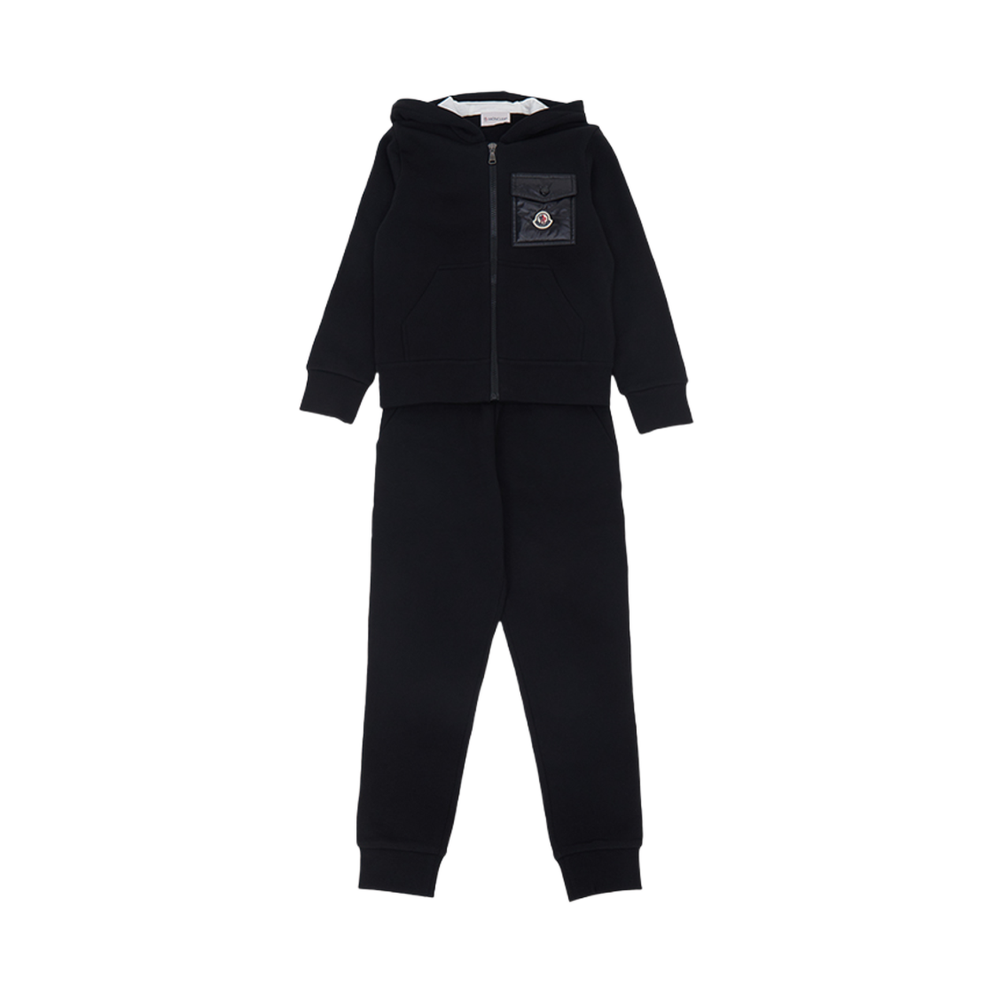 (키즈) 몽클레르 후드 플리스 트레이닝 세트 블랙 - 24FW((Kids) Moncler Hood Fleece Training Set Black - 24FW)
