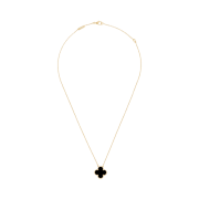 (W) Van Cleef & Arpels Vintage Alhambra Pendant Yellow Gold Onyx