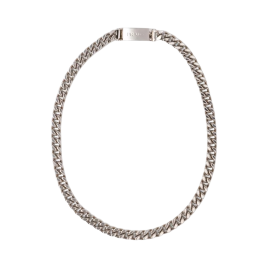 Prada Chain Jewels Necklace Silver