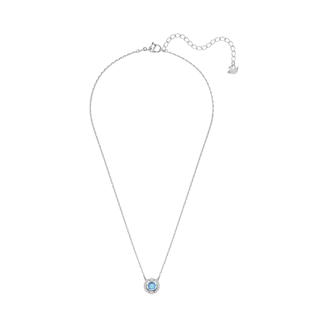 (W) 스와로브스키 스파클링 댄스 네클릭스 블루 로듐 플래팅((W) Swarovski Sparkling Dance Necklace Blue Rhodium Plated)