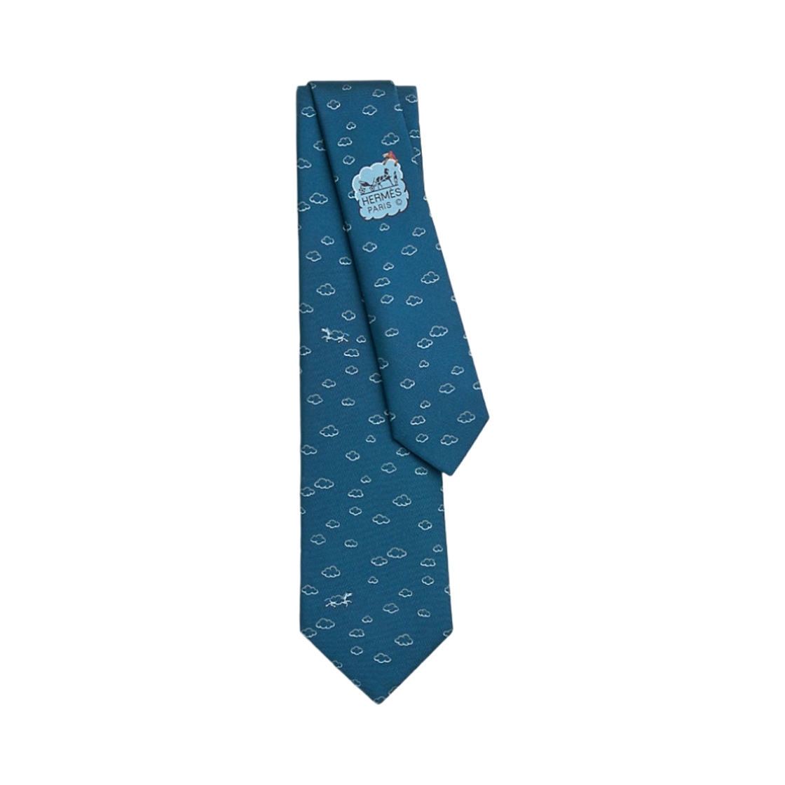 에르메스 타이 7 레브 드 자키 타이 마린 끌레어 그리(Hermes Tie 7 Reve De Jockey Tie Marine Clair Gris) - 1