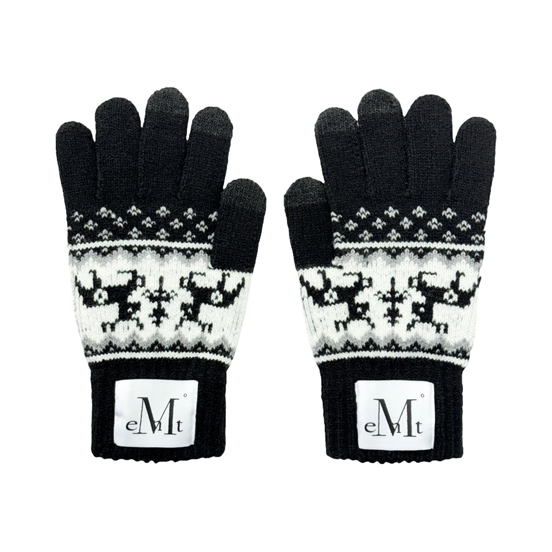P00000TK_08 MUCENT Bana Nordic Pattern Gloves Rudolph Black