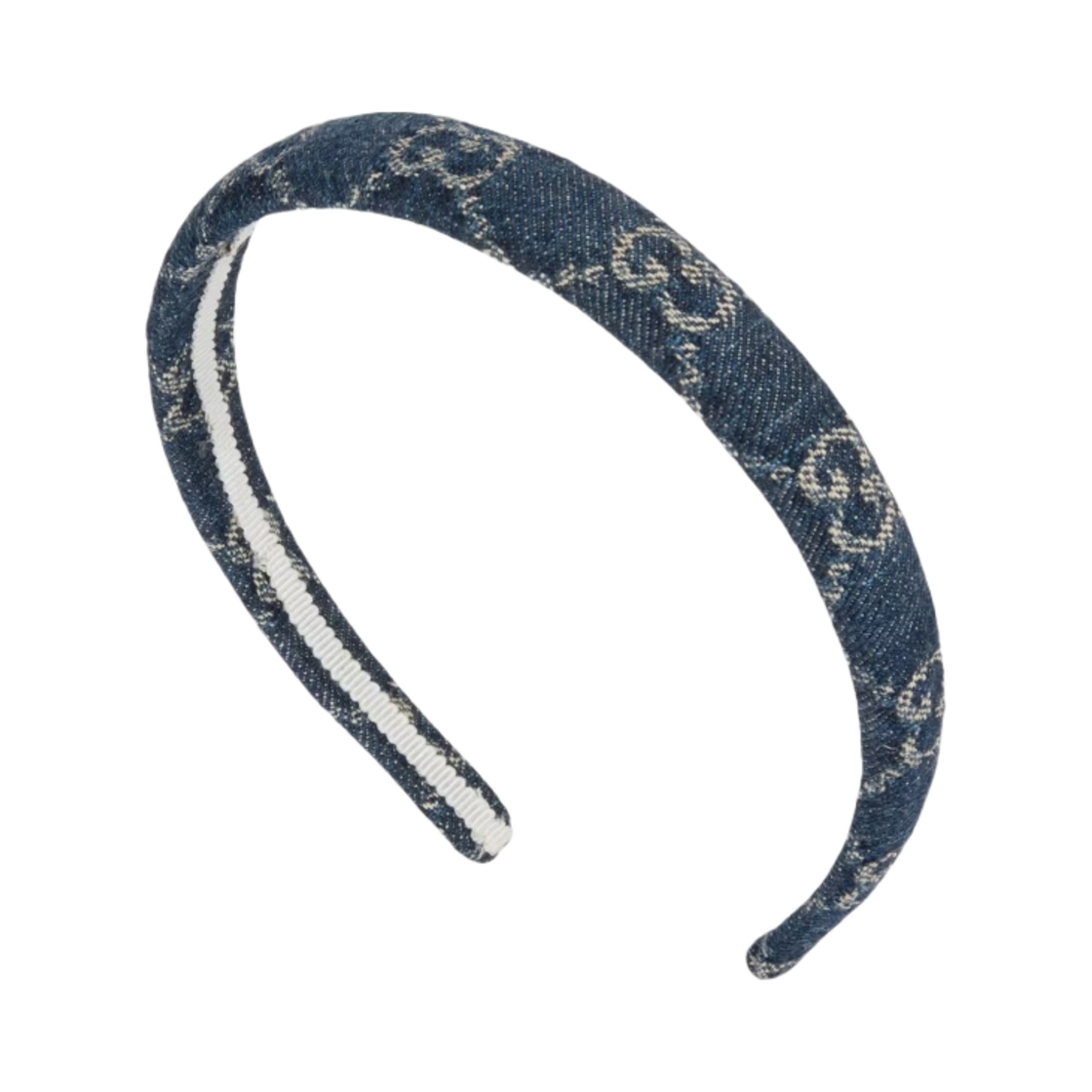 (W) 구찌 에코 워시드 데님 헤어 밴드 블루 아이보리((W) Gucci Eco Washed Denim Hair Band Blue Ivory) - 2