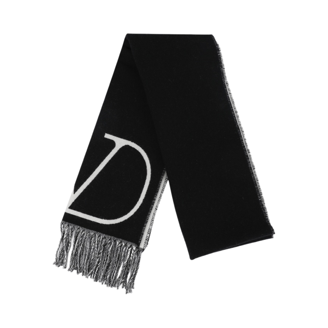 ER033BBJ0NA Valentino Wool Blend Scarf Black