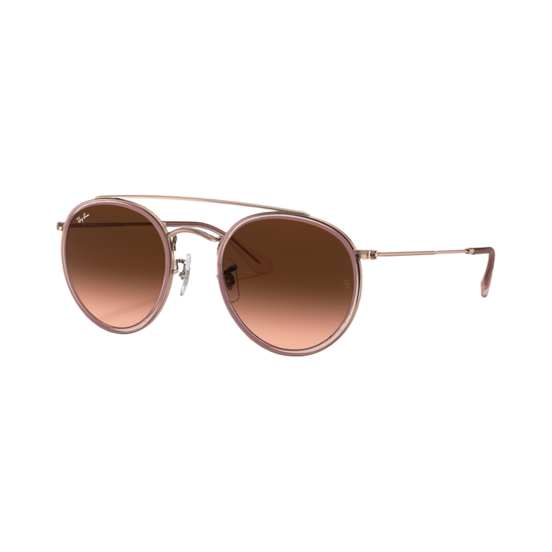 레이밴 더블 브릿지 라운드 폴리쉬드 코퍼 프레임 브라운 그라디언트 렌즈(Ray-Ban Double Bridge Round Metal Polished Copper Frame Brown Gradient Lenses) - 1
