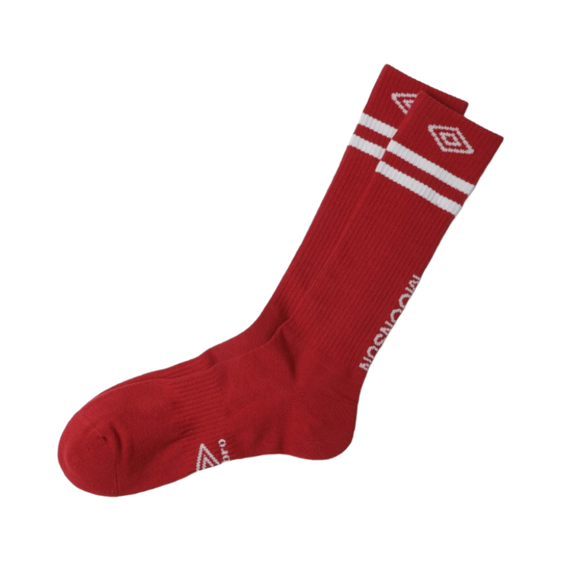 엄브로 x 문선 스트라이프 크루 하이 삭스 레드(Umbro x Moonsun Stripe Crew High Socks Red)