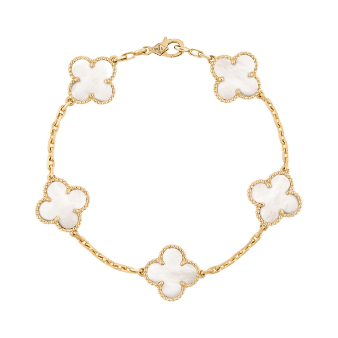 VCARA41800 (W) Van Cleef & Arpels Vintage Alhambra Bracelet 5 Motifs Yellow Gold Mother of Pearl - 대표 이미지 #1