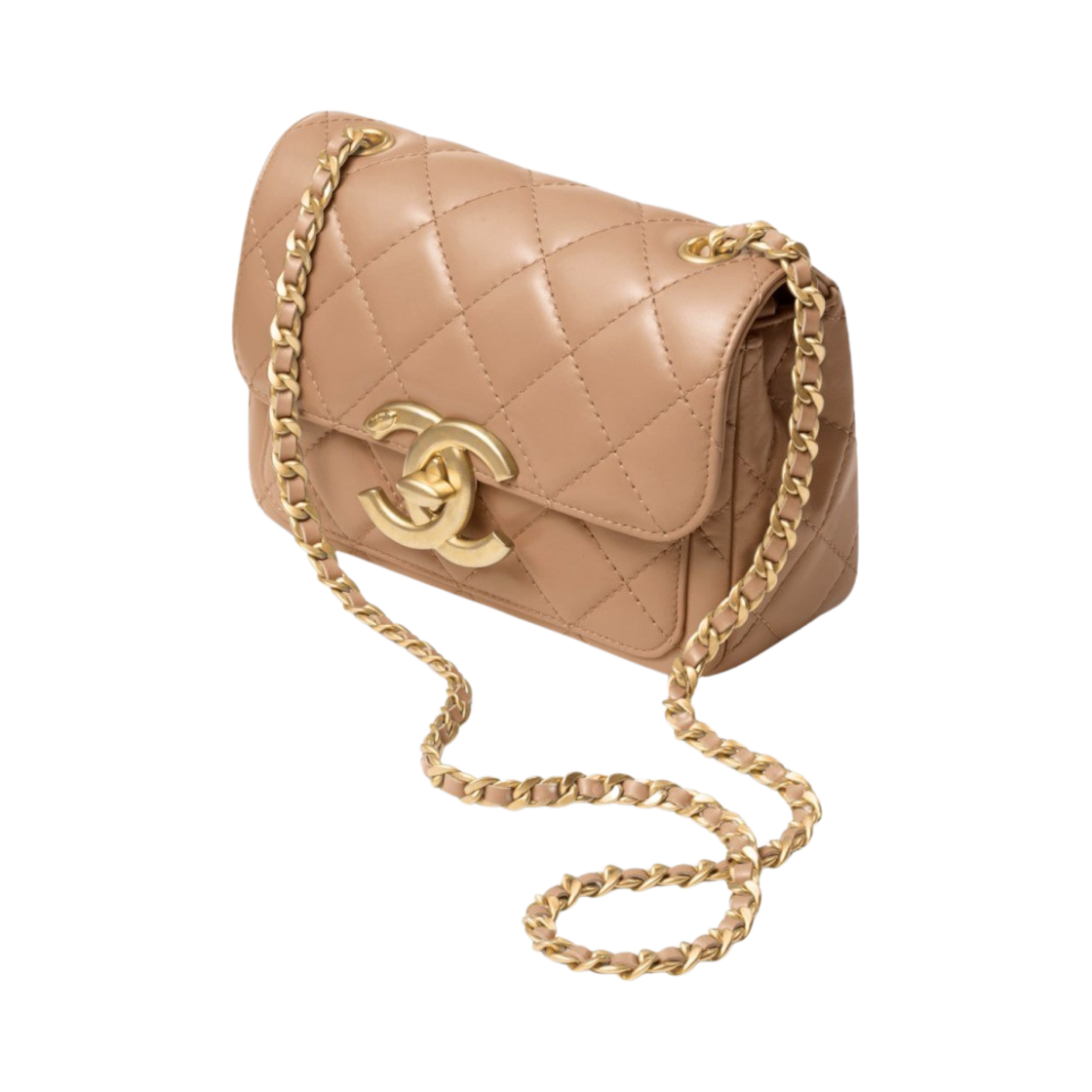 샤넬 미니 플랩백 램스킨 & 골드 메탈 다크 베이지(Chanel Mini Flap Bag Lambskin & Gold Dark Beige) - 2