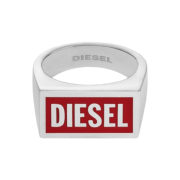 Diesel Dx1366 Stainless Steel Logo Ring Silver