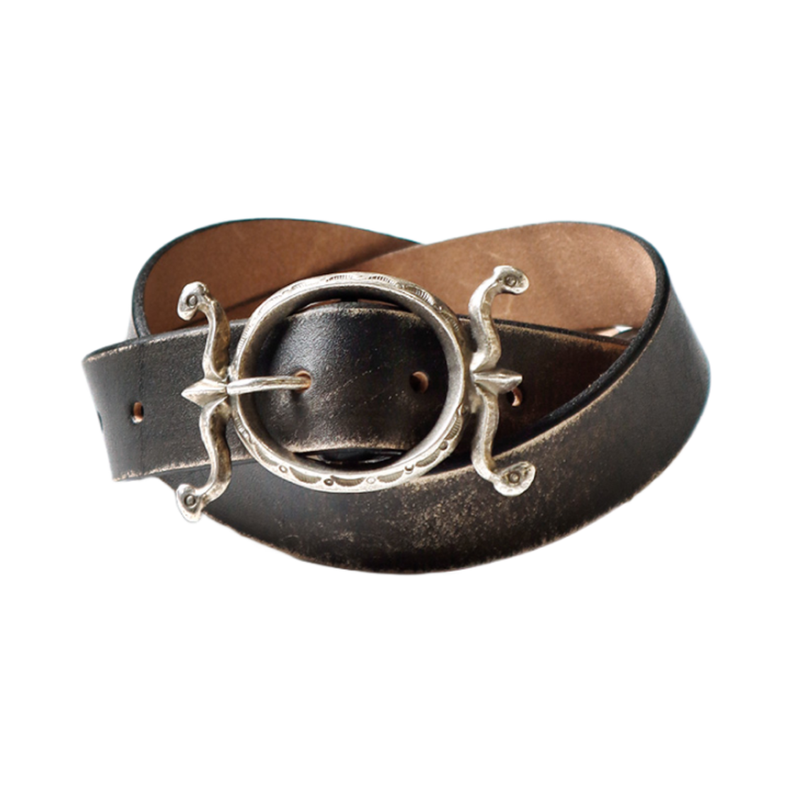 캐피탈 오일드 레더 넵튠 버클 벨트 블랙(Kapital Oiled Leather Neptune Buckle Belt Black) - 1