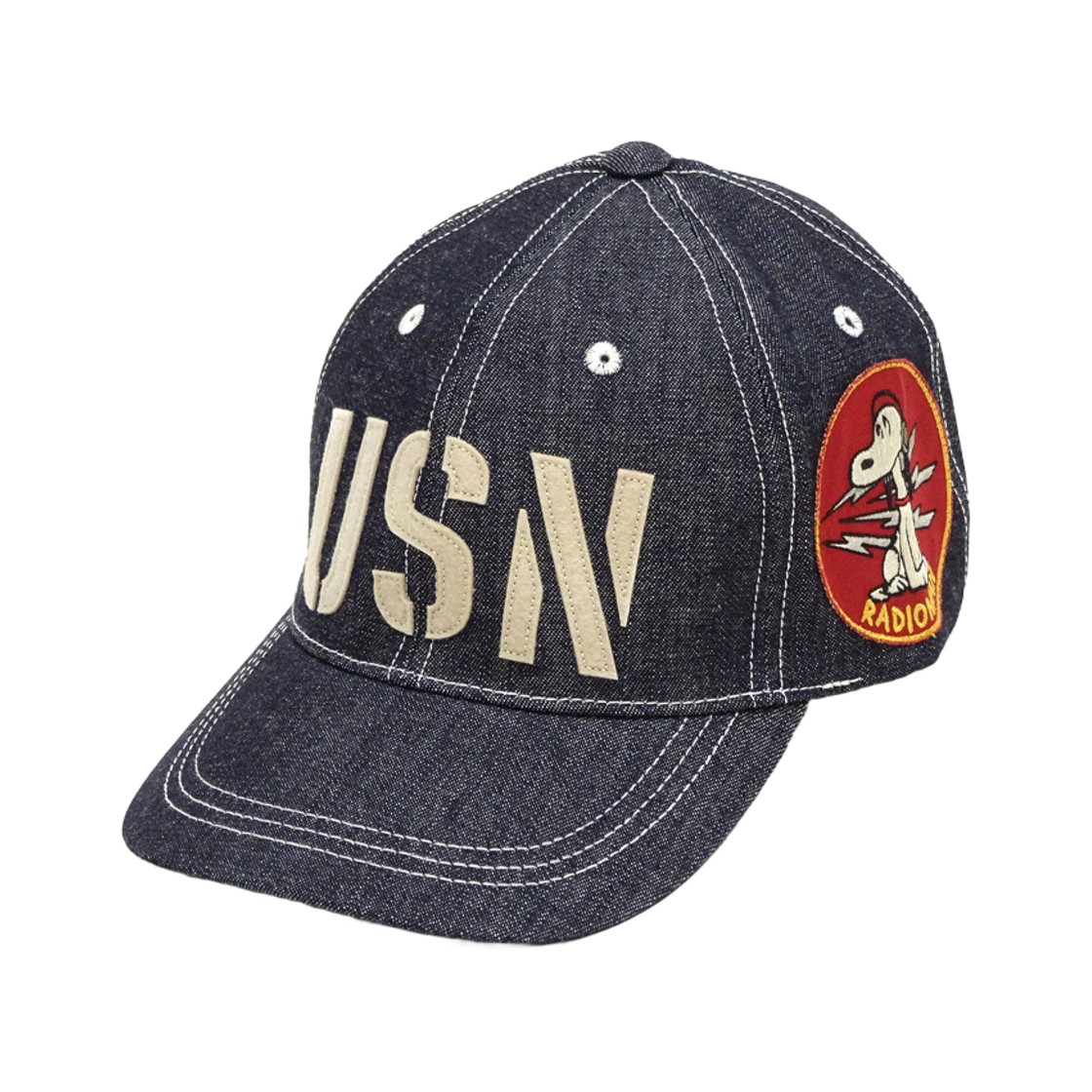 토이즈 맥코이 US 네이비 데님 캡 스누피 라디오맨 인디고(Toys McCoy Us Navy Denim Cap Snoopy Radioman Indigo)