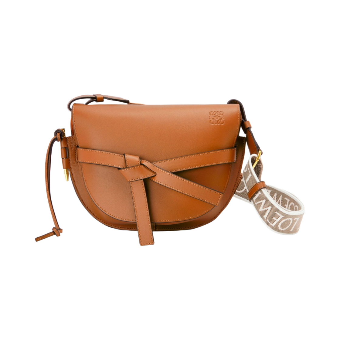 로에베 스몰 게이트백 인 소프트 카프스킨 앤 자카드 탄(Loewe Small Gate Bag In Soft Calfskin and Jacquard Tan) - 1