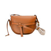 Loewe Small Gate Bag In Soft Calfskin and Jacquard Tan