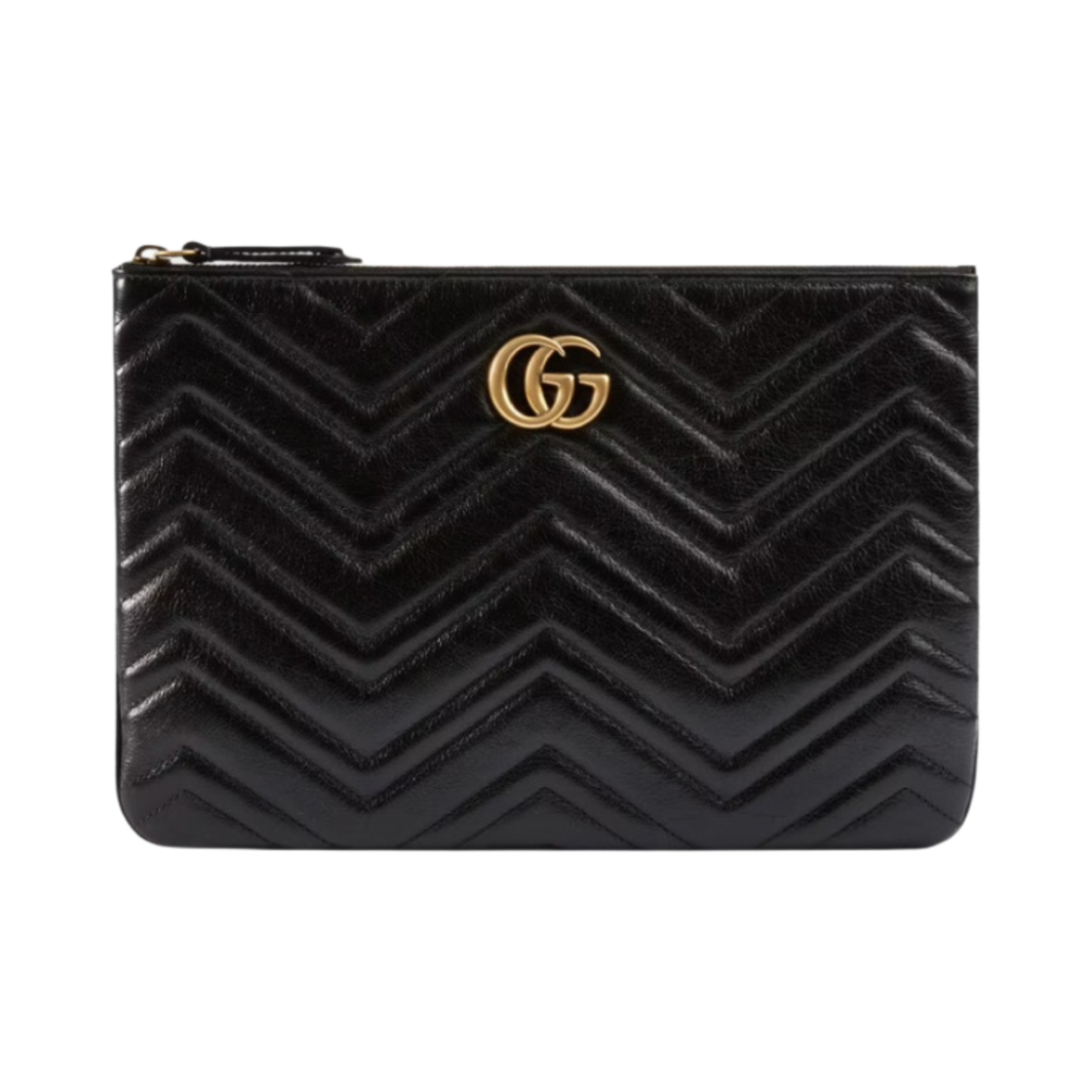 525541-0OLET-1000 Gucci GG Marmont Leather Pouch Black