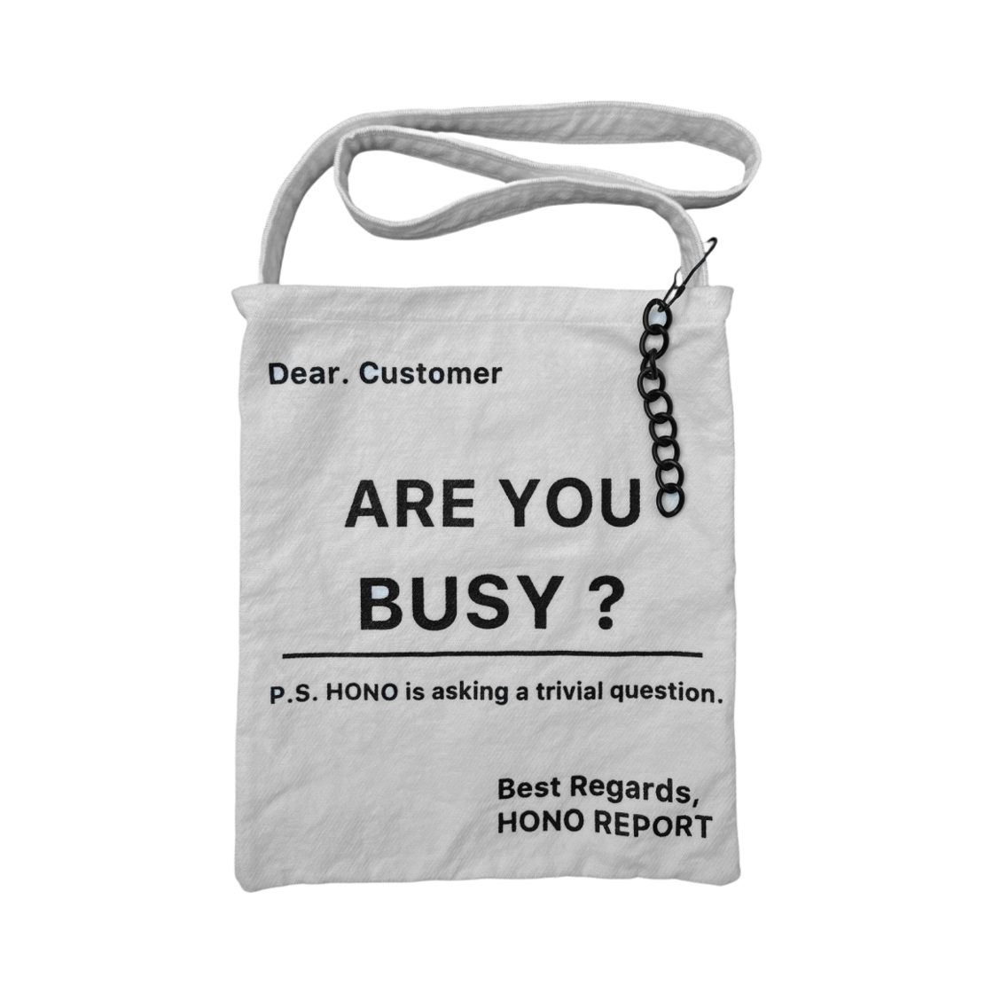 HR25ss03 Hono Report Letter Bag White