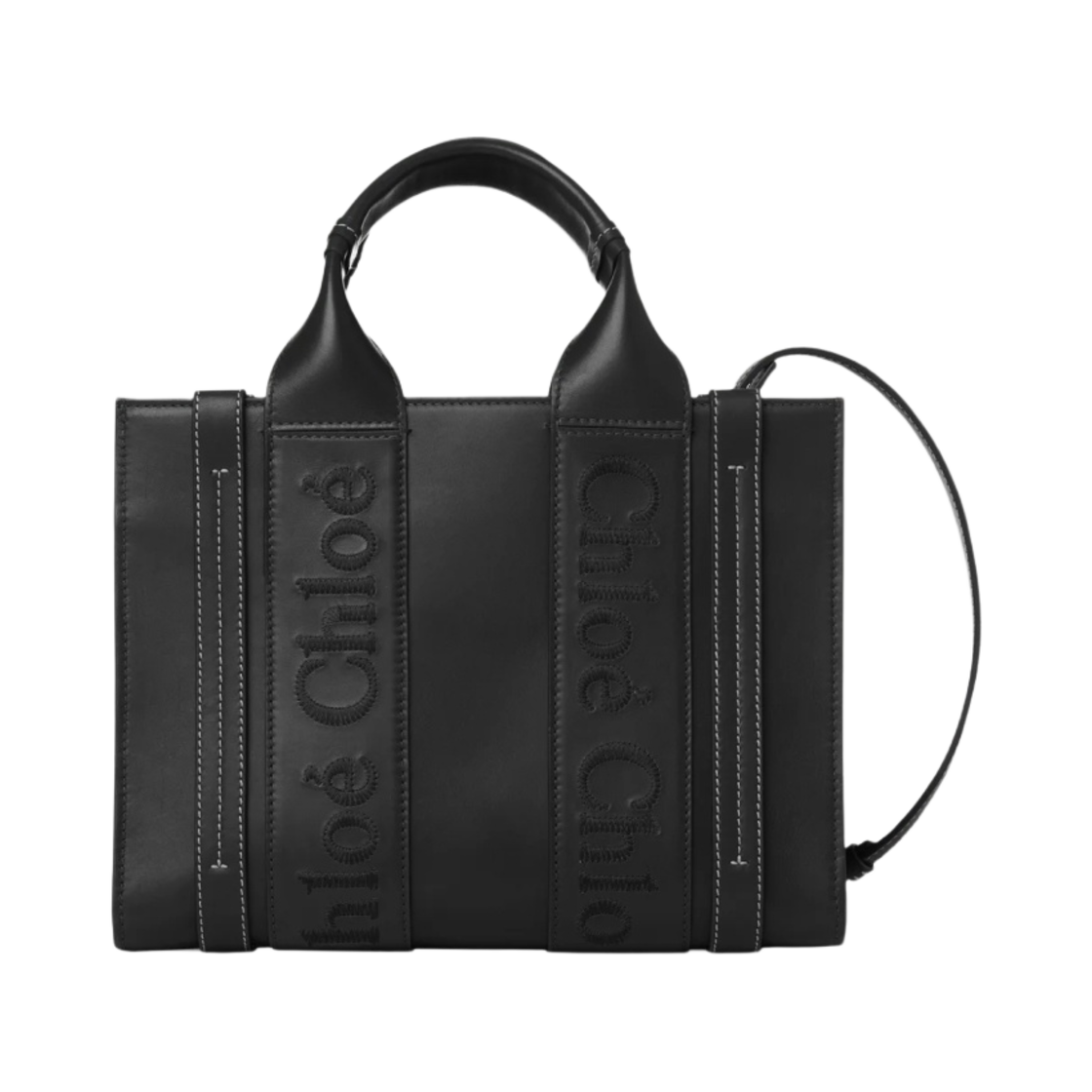 끌로에 스무스 카프스킨 우디 스몰 토트백 블랙(Chloe Woody Small Tote Bag in Smooth Calfskin Black) - 2