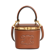 Celine Mini Vanity Case Cuir Triomphe in Smooth Calfskin Tan