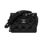 Chanel Small Clutch with Chain Shiny Lambskin & Gold Black