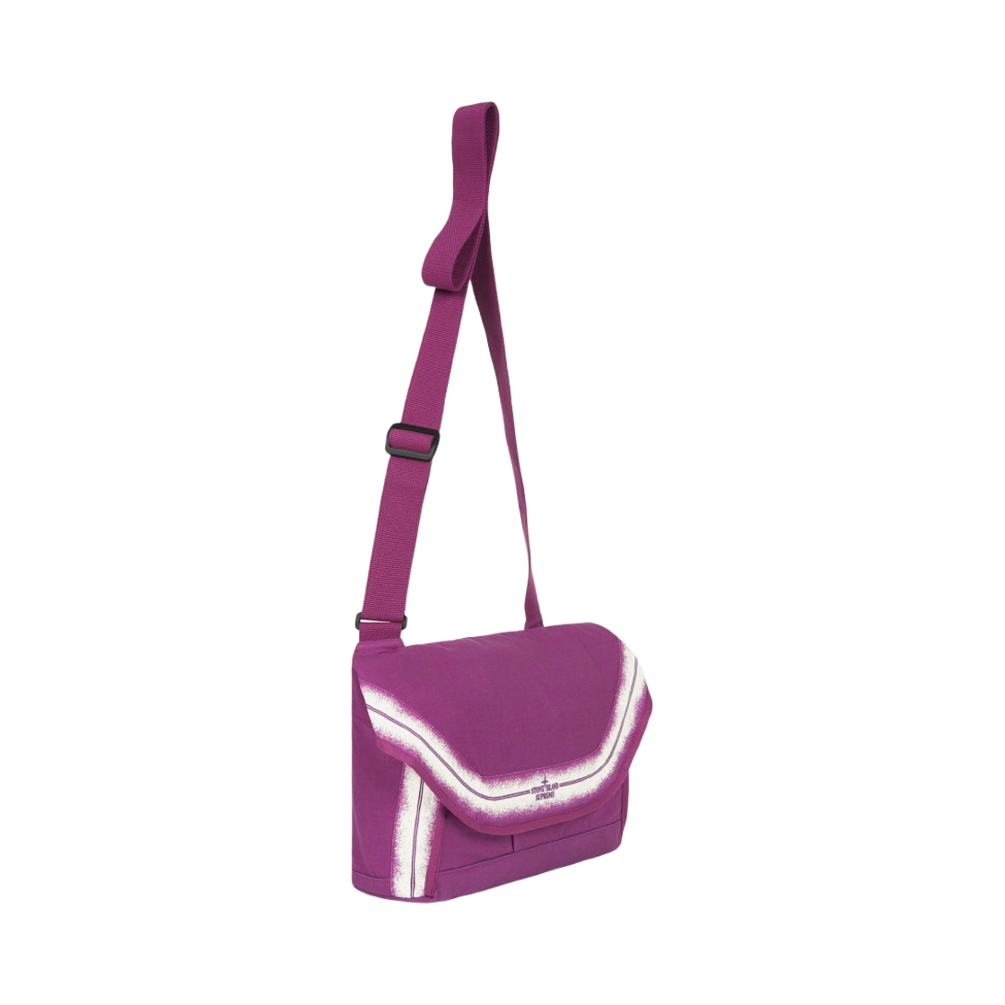 슈프림 x 스톤 아일랜드 스트라이프 메신저백 퍼플 - 22SS(Supreme x Stone Island Stripe Messenger Bag Purple - 22SS) - 2