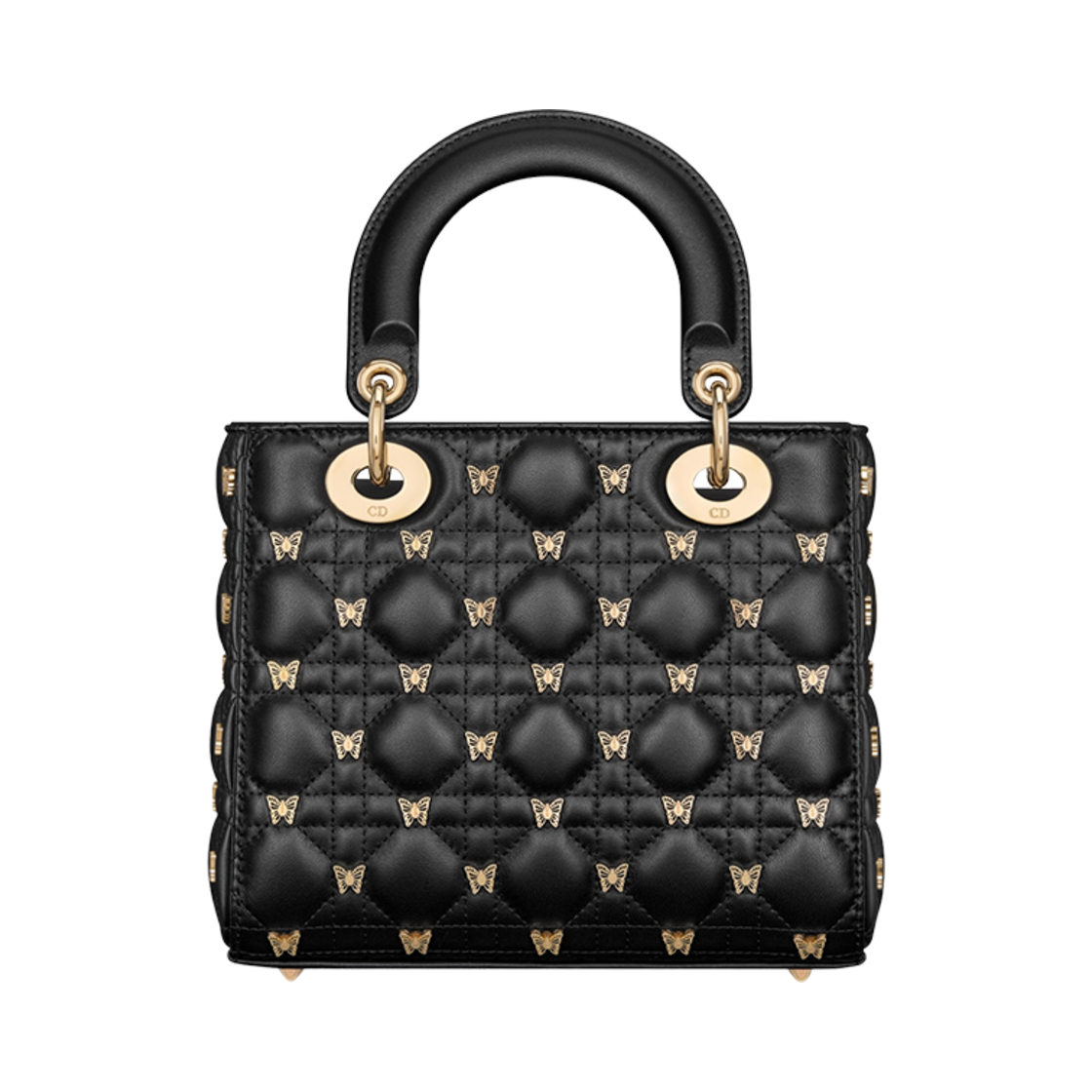디올 스몰 레이디 백 골드 피니쉬 버터플라이 스터드 블랙(Dior Small Lady Bag with Gold Finish Butterfly Studs Black) - 2