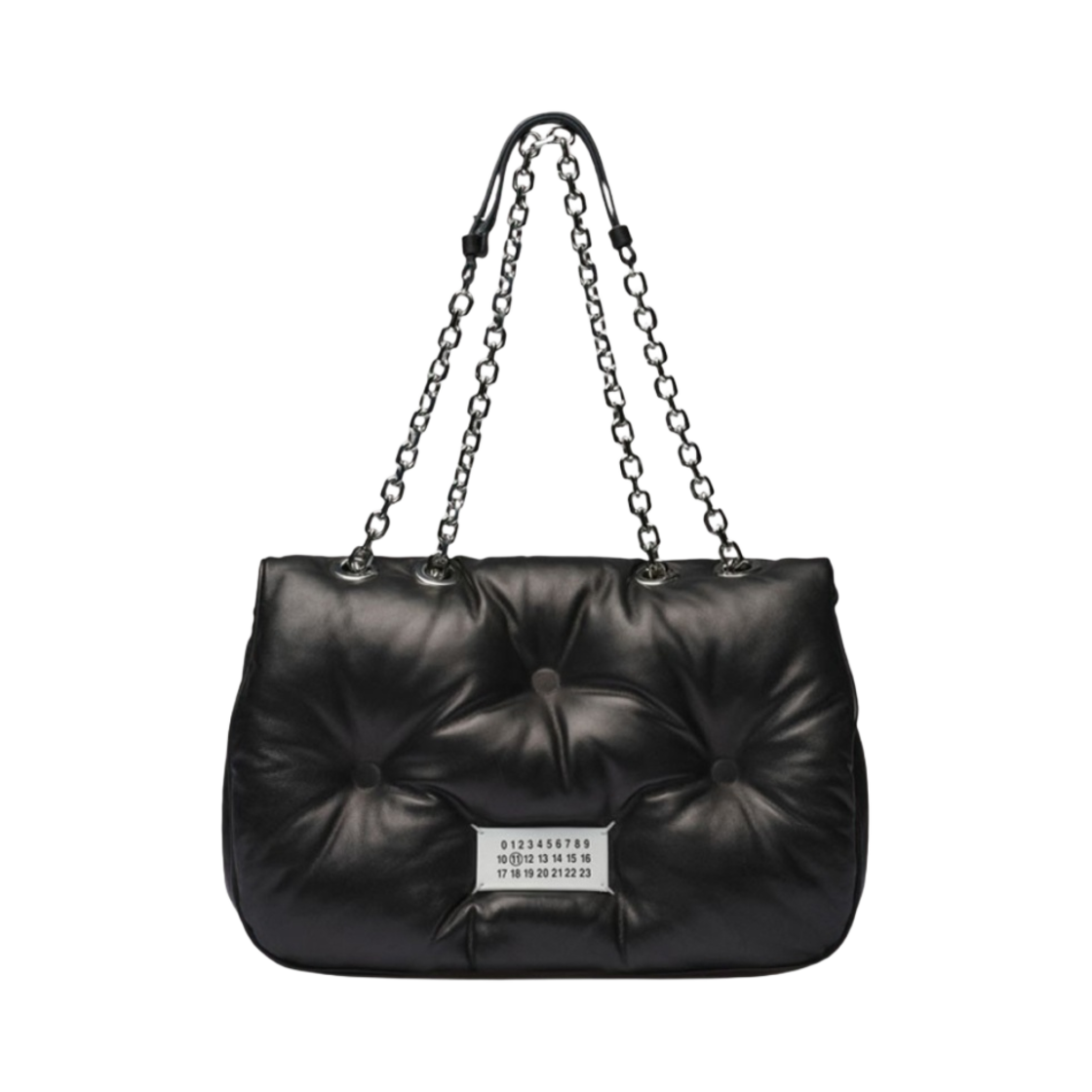 S56WG0169P4300T8013 Maison Margiela Glam Slam Flap Medium Shoulder Bag Black