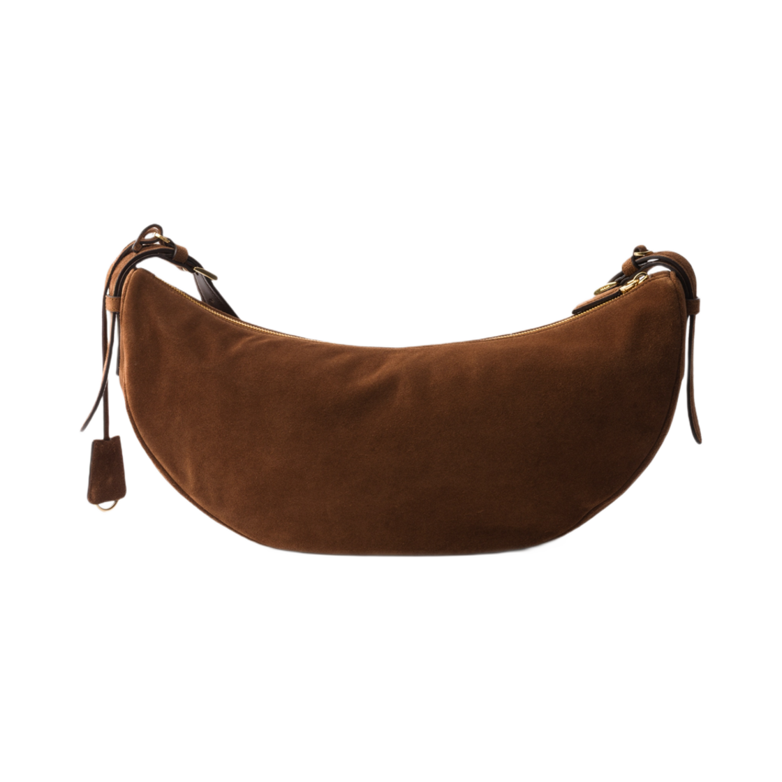 프라다 데미룬 라지 스웨이드 숄더백 코코아 브라운(Prada Demi-Lune Large Suede Shoulder Bag Cocoa Brown) - 2