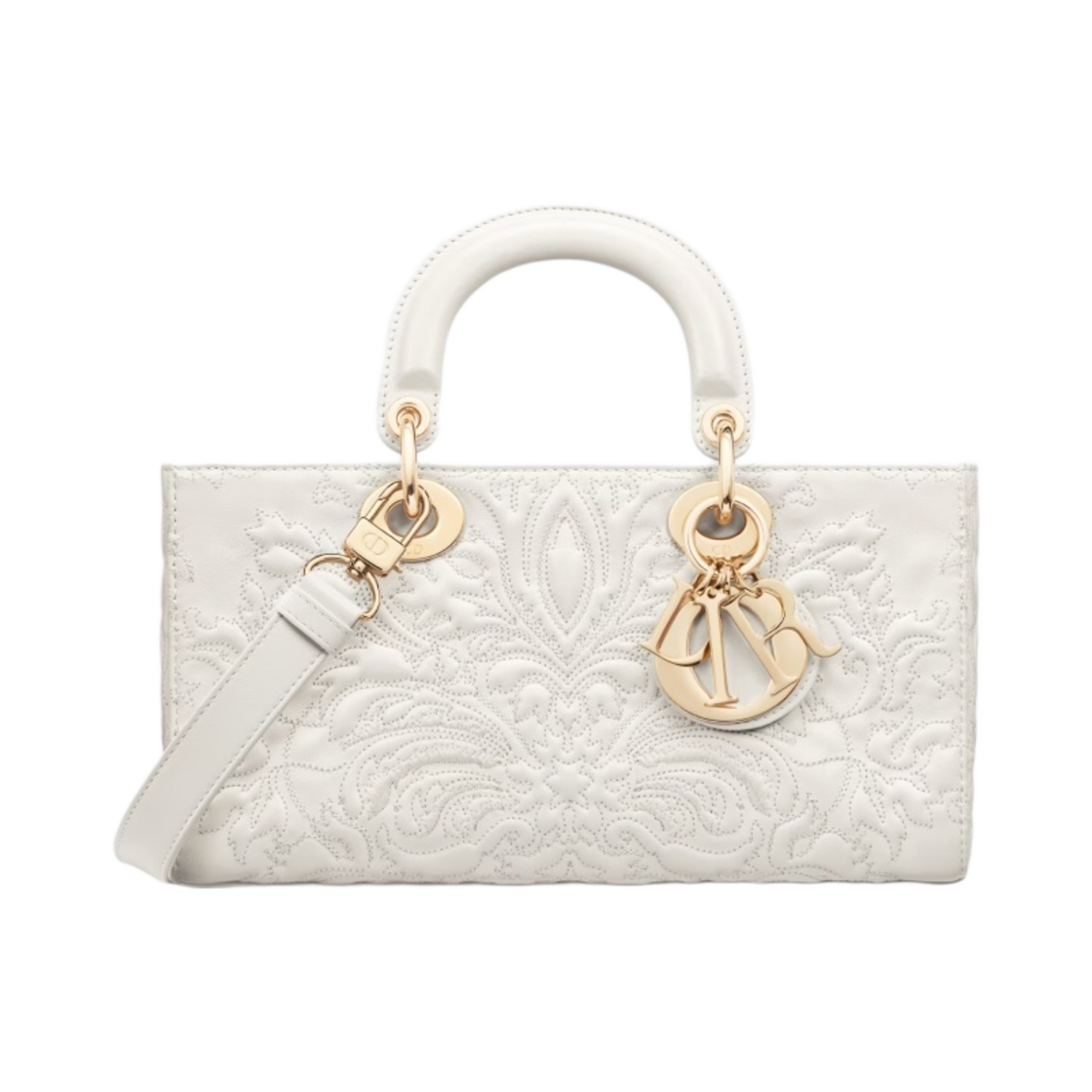 디올 미디움 레이디 D 조이 백 퀼티드 이펙트 램스킨 오나멘탈 모티프 라떼(Dior Medium Lady D Joy Bag Quilted Effect Lambskin Ornamental Motif Latte) - 1