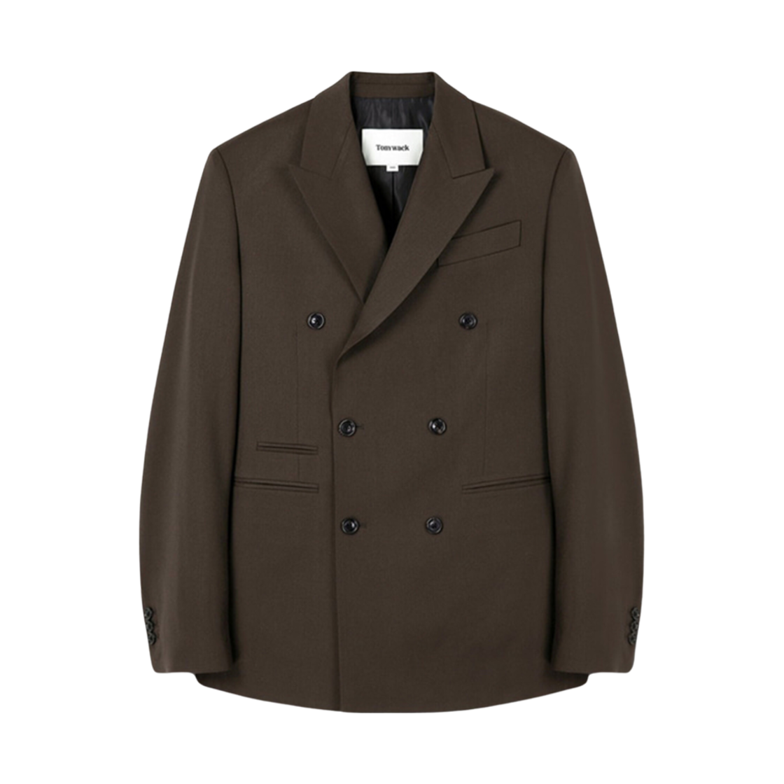 토니웩 울 트윌 더블 브레스티드 테일러드 블레이저 브라운(Tonywack Wool Twill Double-Breasted Tailored Blazer Brown) - 1