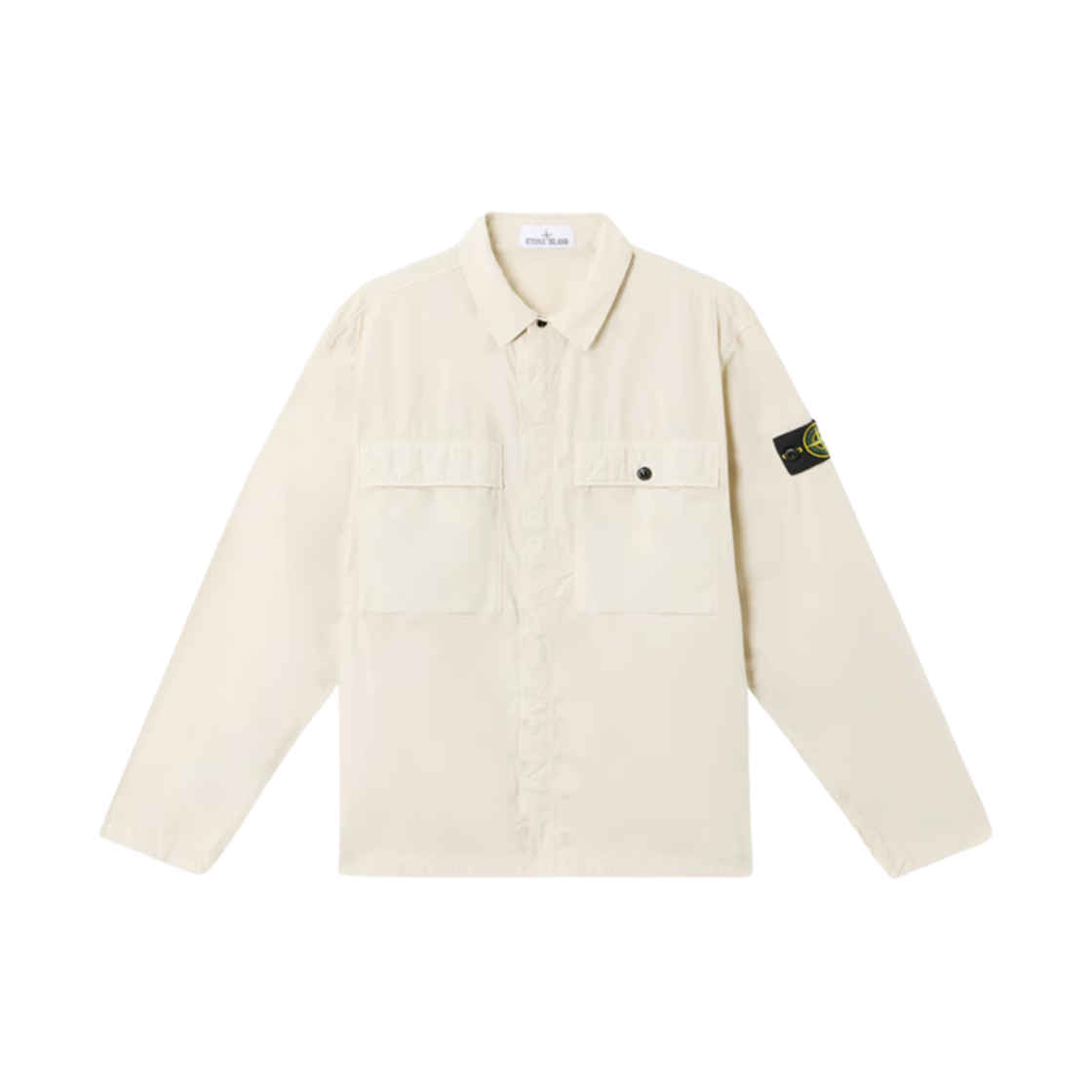 K1S1512000-15S0003-V0095 Stone Island 1200015 Stretch Cotton Tela Paracadute Comfort Fit Overshirt with Chest Pockets and Snap Fastening Sand - 25SS