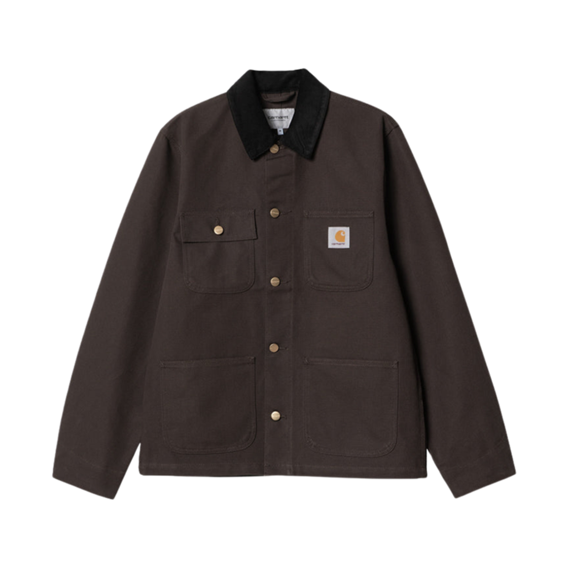 칼하트 WIP 언라인드 디어본 캔버스 미시건 초어 코트 토바코 블랙 리지드 - 스프링