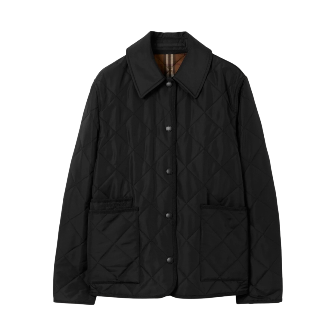 8066078 (W) Burberry Diamond Quilted Nylon Canvas Barn Jacket Black