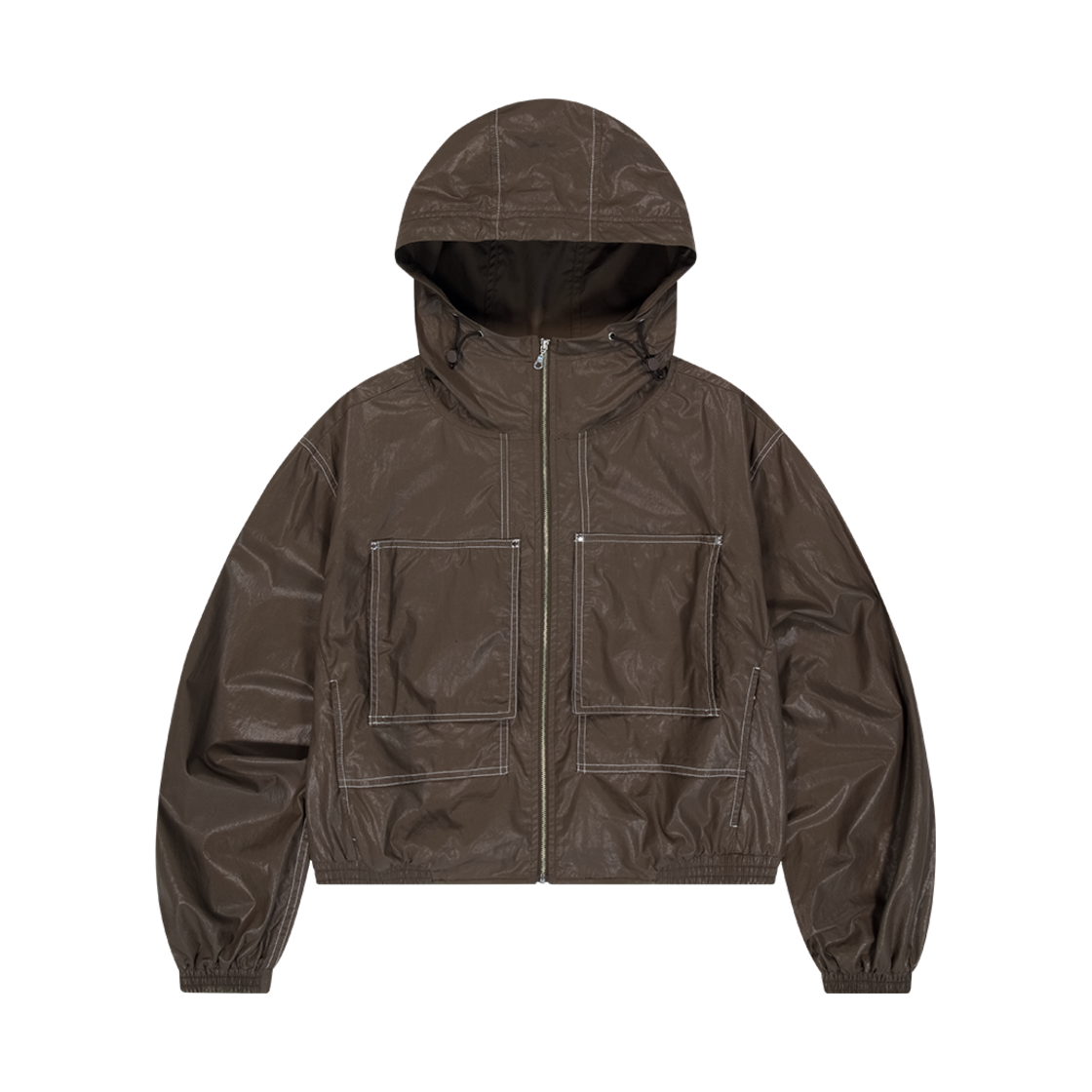 25Q1ODUJK04BRW OFFGRID Cotton Crop Hood Jacket Woman Brown